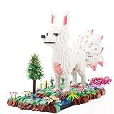 Kurimiaro Forest Animal Micro Building Blocks Set - Nine Tailed Fox Stand in Lawns - Flowers and Trees, 4160 PCS Collectible Building Toy Gift for Adults and Kids Ages of 14+