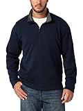 Wrangler Authentics Men's Long Sleeve Fleece Quarter-Zip, Mood Indigo, Large