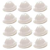 Pyramex HP24110 Full Brim Hard Hat 4 Point Ratchet Suspension - White, 12 Count