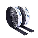 3M Hook and Loop Double Sided Tape, Self Sticky Adhesive Fasteners for Window Fixing, Photo Frames, Mosquito Net, Carpets, Car and DIY - 1 in *10 FT *2 Rolls-Black