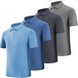 BALENNZ Boy's Golf Polo Shirt School Uniform - Moisture Wicking Athletic Short Sleeve Active Performance Polo Shirts Large