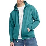 Hanes, EcoSmart Fleece Full-Zip Hoodie for Men, Hooded Sweatshirt, SPANISH MOSS, X LARGE