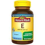 Nature Made Vitamin E 180 mg (400 IU) dl-Alpha, Dietary Supplement for Antioxidant Support, 180 Softgels, 180 Day Supply