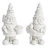 Bright Creations 2 Pack Ceramics to Paint - Paint Your Own Garden Gnome Statues, Blank Paintable Ceramics for Adults (5 in)