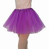 ASAHEL Tutus for Girls Women 5 Layered Tutu Skirt Halloween Costumes Classic Elastic (Purple, One Size)