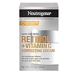 Neutrogena Retinol + Vitamin C Correcting Cream, Rapid Tone Repair Face & Neck Cream with Hyaluronic Acid for Dark Spots, Fine Lines & Wrinkles, 1.7 oz