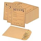 150pcs Seed Saving Envelopes, 4.7x3.1 Inch Reusable Seed Kraft Storage Organizer Packets Envelopes Printed with Types Name Template for Flower Vegetable Plants Garden Seeds Saving & Collecting