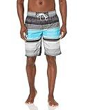 Kanu Surf mens Flex (Regular & Extended Sizes) Swim Trunks, Avalon Black/Aqua, Large US