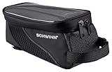 Schwinn Bike Bag, Pannier and Storage, Easy to Attach, Hold Cell Phones, Snacks, Wallet, Mounted Bicycle Accessories Top Tube Phone Bag, Black
