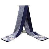 Rdylymx Men's Scarves Classic Arrival Winter Plaid Scarf Tassel Edge Soft Warm Scarf (New Navy 2020)