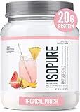 Isopure Protein Powder, Clear Whey Isolate Protein, Post Workout Recovery Drink Mix, Gluten Free with Zero Added Sugar, Infusions- Tropical Punch, 16 Servings