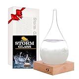 Storm Glass Weather Station - Cloud Storm Crystal Weather Forecast Bottle |Water Drops for Home and Office | Creative Stylish Decorative Desktop Weather Predictor | Weather Instrument(Small)