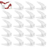 Shoe Slots Organizer - 20 Pack Shoe Stackers, 50% Space Savers, 4 Levels Adjustable Rack, White