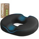 Donut Pillow Seat Cushion Chair Pad for Tailbone Pain Relief and Hemorrhoids, Memory Foam Seat Chair Cushion for Postpartum Pregnancy, Seat Cushions for Men and Women for Home & Office, (Black)