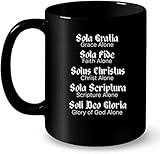 Skye Lunos Five Sola Ceramic Mug Reformed Christian Protestant Theology 12m0 69860, 11 Oz, White