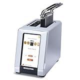 Revolution R180 Connect Smart Toaster + Toastie Press Bundle – Touchscreen, 2-Slice Wide Slot, InstaGLO Tech – Toast Bread, Bagels, Waffles, Muffins, Tortillas, Pastries – Stainless Steel