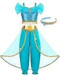 Aolliya Princess Costume for Girls Kids Arabian Princess Fancy Dress Up for Halloween Birthday Cosplay Party Carnival