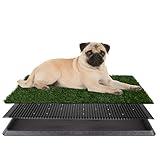 Artificial Grass Puppy Pee Pad for Dogs and Small Pets - 16x20 Inch, Reusable 3-Layer Potty Training Pad with Tray - Dog House and Pet Supplies by PETMAKER