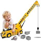 Sunny Days Entertainment, LLC. Maxx Action 27'' 3-N-1 Crane Truck - Large Construction Vehicle with Lights, Sounds and Motorized Drive | Realistic Crane with Joystick Controllers