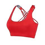 EILYEE Women High Impact Sports Bra Criss Cross Back Padded Bra Workout Fitness Sports Yoga Bras Color Red Size X-Large