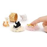 iland Cat Figurines,1/12 Scale Dollhouse Accessories,Realistic Mini Cat for Doll House Decor & Cake Toppers