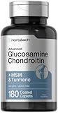 Horbäach Glucosamine Chondroitin | Plus MSM & Turmeric | 180 Coated Caplets | Non-GMO, Gluten Free Supplement