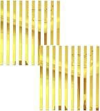 20Pcs Gold Mirror Wall Stickers Striped Design Mirror Art Tile Decal DIY Self Adhesive Wall Line Border Decals Removable Sheets and Murals for Home Decor Paint, Wall Treatments and Supplies 5 * 20cm