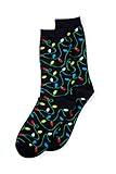 Tipsy Elves Black Christmas Lights Socks for Women OSFA