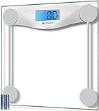 Etekcity Digital Body Weight Bathroom Scale, Large Blue LCD Backlight Display, High Precision Measurements,6mm Tempered Glass, 400 Pounds