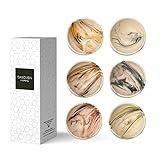 Bascuda® Small Ceramic Bowls Set of 6 | Small Snack Bowls for Tapas, Dessert, Nuts, Olive, Soy Sauce Dish, Dip Bowls, Ingredients | Decorative Moroccan Spanish Mexican House Warming Gifts | 8cm