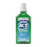 ACT Restoring Zero Alcohol Fluoride Mouthwash 33.8 fl. oz. Strengthens Tooth Enamel, Mint Burst