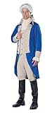 California Costumes Adult George Washington Costume Medium Blue