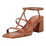 Marc Fisher Women's GELLYN Heeled Sandal, Cognac 101, 7.5