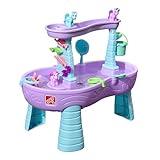 Step2 Rain Showers and Unicorns Water Table, Kids Water and Sand Activity Sensory Playset, Summer Outdoor Toys, 13 Piece Water Toy Accessories, for Toddlers 1.5+ Years Old, Blue & Purple