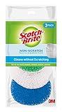 Scotch-Brite Non-Scratch Plastic Scrubbing Pads, Cleans Dishes Without Scratching, 3 Scrubbing Pads