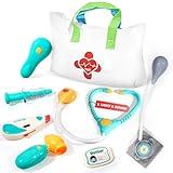 Doctor Kit for Toddlers 3-5 - Preschool Pretend Play Medical Kit with Stethoscope, Blood Pressure Cuff and Carrying Bag- Dress Up Toys for Kids Ages 3+ Years