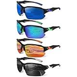 GGSTDDUP 4 Pack Polarized Sports Sunglasses for Men Women Baseball Cycling Running Fishing UV Protection Sun Glasses Lightweight Half Frame Goggles