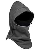 Balaclava Fleece Hood,Heavyweight Cold Weather Winter Motorcycle,Windproof Ski Mask,Ski&Snowboard Gear (Grey+Black)