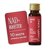 Happy Aging NAD+ Longevity Shots | Liposomal Nicotinamide Riboside and Resveratrol with Ceramides & Antioxidants | Twice-a-Week | Firm Skin & Brain Health| 10 Shots, 5-Week Supply