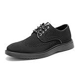 Bruno Marc Men's MaxFlex Dress Breathable Lace-Up Comfortable Fashion Oxfords Casual Shoes,Size 10.5,Black,SBOX2403M