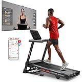 Sunny Health & Fitness Treadmill Elite Smart Auto Incline for Home Use, 20” Wide Running and Walking Deck, Flex Shock Suspension with 300 LB Weight Capacity Bluetooth SunnyFit App - SF-T723016…