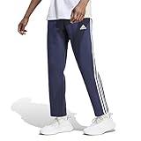 adidas Men's Essentials 3-Stripes Open Hem Fleece Pants, Ink, XX-Small