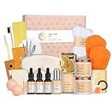 Gifts for Christmas, Skin Care Set for Women - Rosa Acca 28pcs Facial Kit at Home, Birthday Gifts for Women Orange VitaminC, Spa Gift Baskets for Women with Face Cream,Bath Oil, Spa Kit, Mothers Day