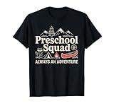 Pre-K Squad Adventure Camping Preschool Teacher Boy Girl Kid T-Shirt