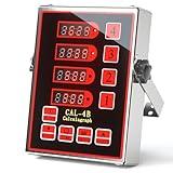 Commercial Kitchen Timer, 4-Channel Digital Timer for Cooking, Loud Alarm Volume +/-, Food Truck Restaurant Supplies, Heavy Duty Stainless Steel Large Timers with Waterproof Panel & Memory Function