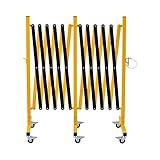 GYMTIME Industrial Expandable Metal Barricade, 16 Feet, Easily Assembled Safety Barrier with Casters, Flexible Mobile Barrier Gate, Adjustable Traffic Fence