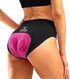 Women's 4D Padded Bike Underwear Cycling Bicycle Shorts Mountain Biking Riding Briefs Biker Cycle Spin Undershorts Padding Motorcycle Gear for Women(Black,S)