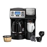 Hamilton Beach 49915 FlexBrew Trio 2-Way Coffee Maker, Compatible with K-Cup Pods or Grounds, Single Serve & Full 12c Pot, Permanent Gold Filter, Fast Brewing, Black & Silver