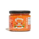 Growee Foods Vegan Red Pepper Spread & Dip, Made from Sweet Red, Yellow, Green Peppers, Tomatoes, & Sunflower Seeds, Gluten-Free, Plant-Based, Non-GMO, Nut-Free Red Pepper Dip & Vegan Spread - 12 oz