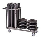 US Weight Statesman Stanchion Cart Kit – 12 Black Sentry Plus Stanchions with Cart